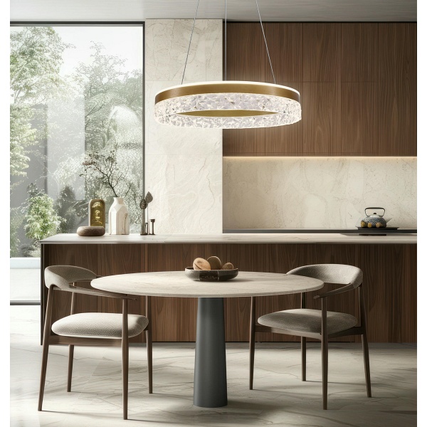 Frozi Lampa Wisząca Złoty 32W 3000K Led Kryształki Bezbarwne Candellux