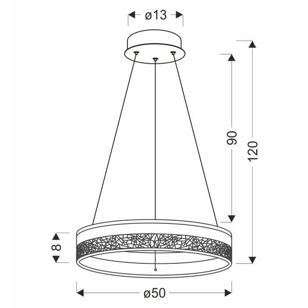 Frozi Lampa Wisząca Złoty 32W 3000K Led Kryształki Bezbarwne Candellux