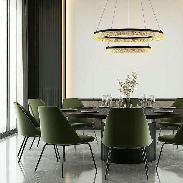 Frozi Lampa Wisząca Czarny 38W Led 3000K Kryształki Bezbarwne Candellux