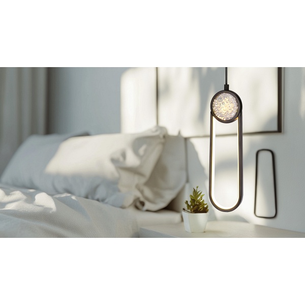 Lacrima Lampa Wiszaca Czarny 10Cm 15W Led 3000K Maskownica Biała Candellux