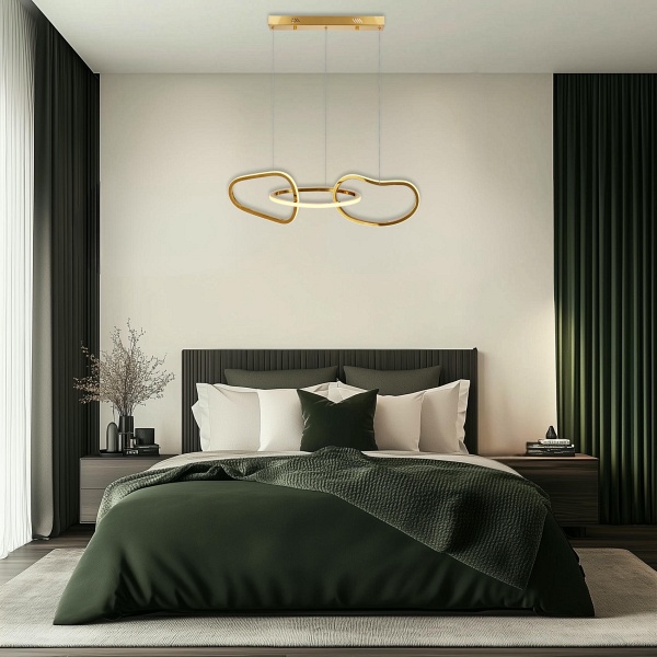 Anneli Lampa Wisząca Francuskie Złoto 30W Led 3000K Maskownica Biała Candellux