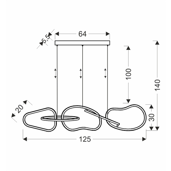 Anneli Lampa Wisząca Francuskie Złoto 45W Led 3000K Maskownica Biała Candellux