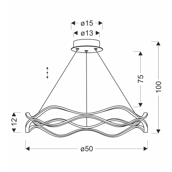 Vave Lampa Wisząca Patynowy 28W Led 3000K Maskownica Biała Średnica 50Cm Candellux