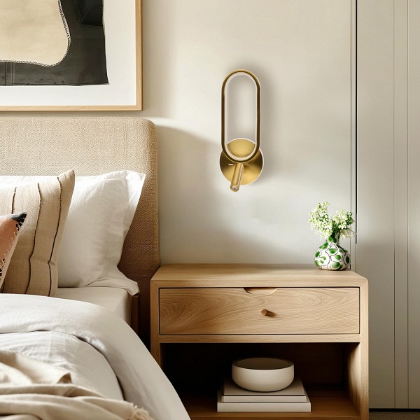 Monet Lampa Kinkiet Owal Złoty 13W Led 3000K, 4000K, 6000K Klosz Biały Candellux