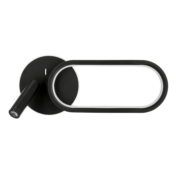 Monet Lampa Kinkiet Owal Czarny 13W Led 3000K, 4000K, 6000K Klosz Biały Candellux