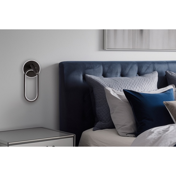 Monet Lampa Kinkiet Owal Czarny 13W Led 3000K, 4000K, 6000K Klosz Biały Candellux