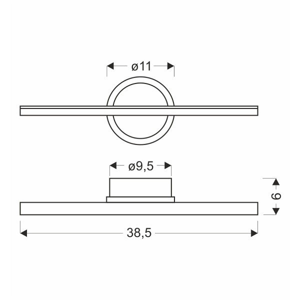 Batuta 1 Lampa Kinkiet Orzechowy 10W Led 3000K Klosz Biały Candellux