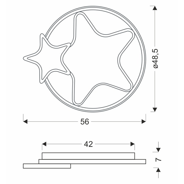 Astre Lampa Sufit. Plafon Brązowy+Biały 36W Led 3000-6500K Klosz Biały Z Pilotem Candellux
