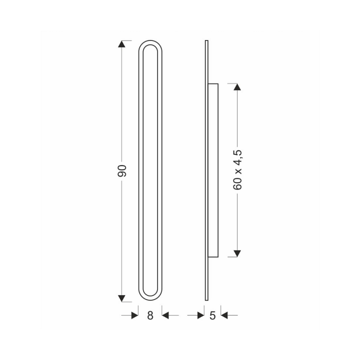 Lampa Zewnętrzna 90 elewacyjna stick kinkiet zewnętrzne 28w - Candellux