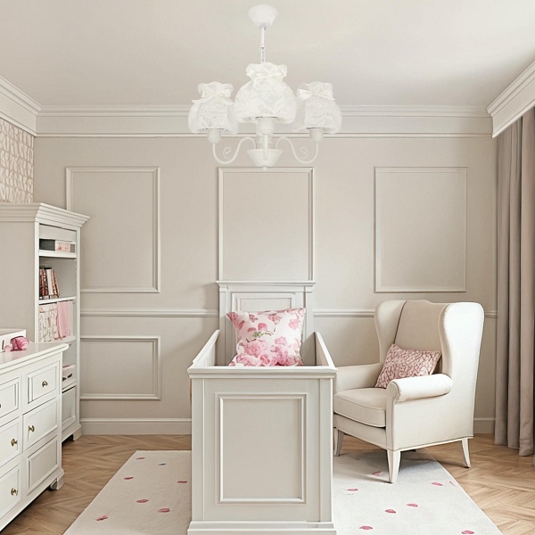 Rossini Lampa Wisząca Biały 3X40W E27 Abażur Biały Candellux