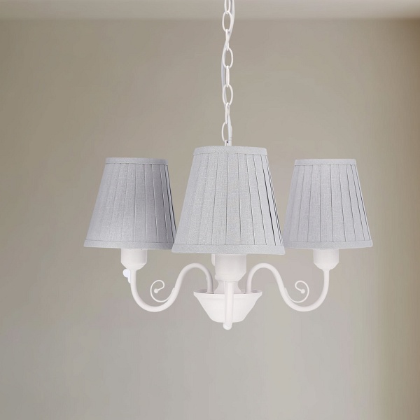 Firez Lampa Wisząca Biały 3X40W E27 Abażur Szary Candellux