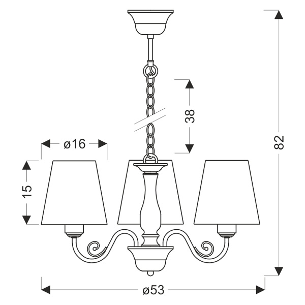 Firez Lampa Wisząca Biały 3X40W E27 Abażur Szary Candellux
