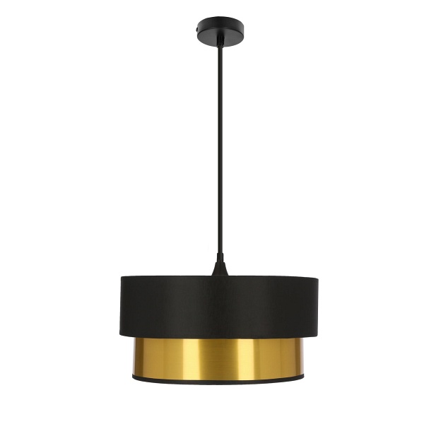 Erna Lampa Wisząca Satynowy 1X60W E27 Abażur Czarny+Złoty Candellux