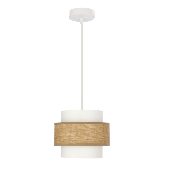 Nuget Lampa Wisząca Biały 1X60W E27 Abażur Kremowy Candellux