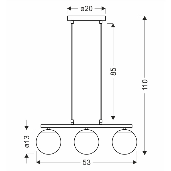 Carrine Lampa Wisząca Drewniany 3X40W E14 Klosz Biały Candellux