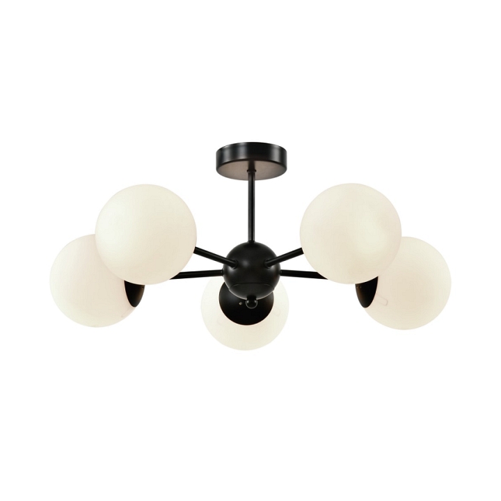 Lampa wisząca Calari czarna z białymi oświetleniowa styl retro 5x40w - Candellux