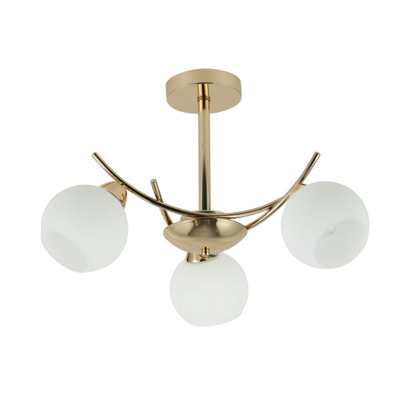 Amos Lampa Wiszaca Złoty 3X40W E27 Klosz Biały Candellux