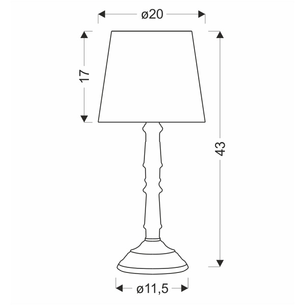 Cardinale Lampa Sto³Owa H-43 Cm Ciemny Szary 1X40 E27 Aba¿Ur Ciemny Lniany Candellux