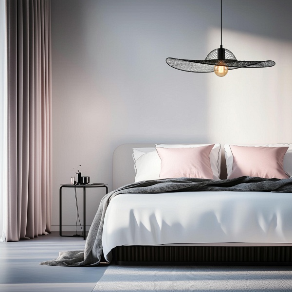 Deco Lampa Sufitowa Czarny 1X40W E27 Abażur Czarny Candellux