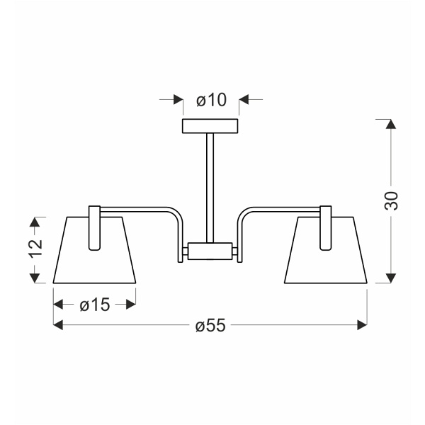 Amberg Lampa Sufitowa Czarny 3X40W E14 Abażur Żółty Candellux
