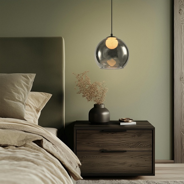 Brin Lampa Sufitowa Czarny 1X15W G9 Klosz Dymiony+Biały Candellux