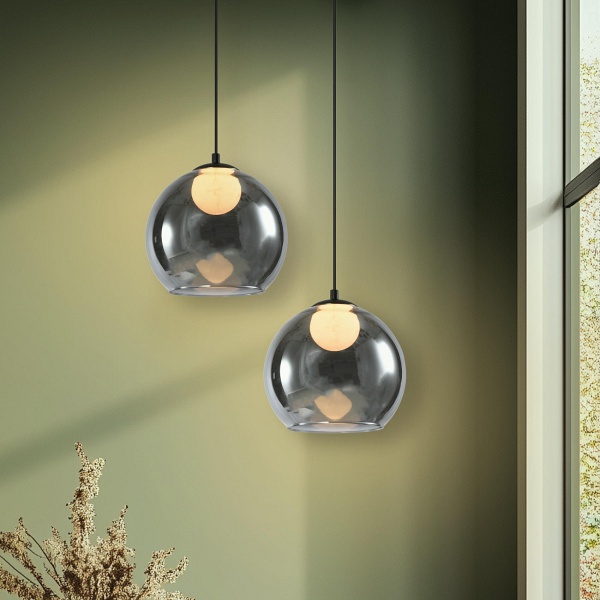 Brin Lampa Sufitowa Czarny 1X15W G9 Klosz Dymiony+Biały Candellux