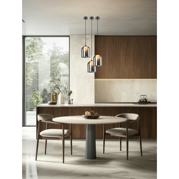 Klea Lampa Sufitowa Czarny 1X15W G9 Klosz Dymiony+Biały Candellux