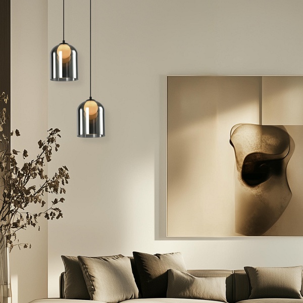 Klea Lampa Sufitowa Czarny 1X15W G9 Klosz Dymiony+Biały Candellux