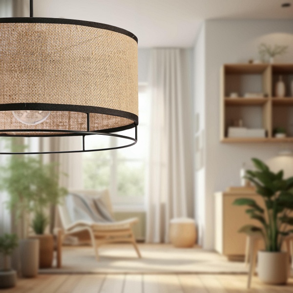 Ardi Lampa Sufitowa Czarny 1X40W E27 Abażur Żółty Candellux