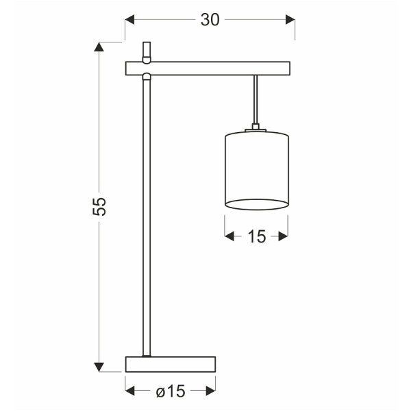 Combi Lampa Stołowa Czarny 1X60W E27 Abażur Beżowy Candellux