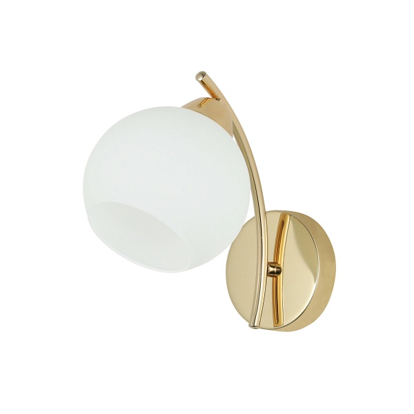 Amos Lampa Kinkiet Złoty 1X40W E27 Klosz Biały Candellux