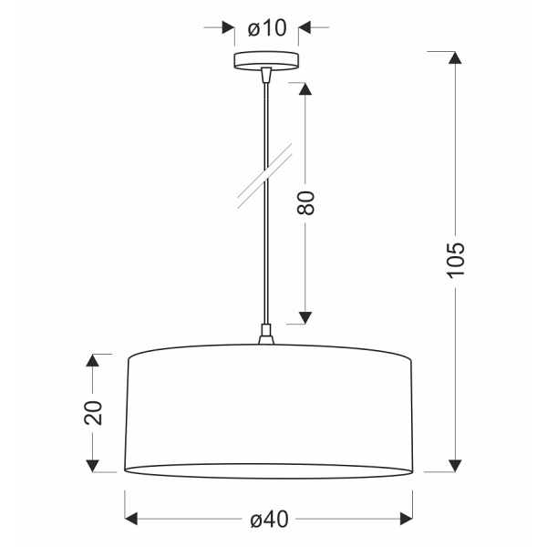 Shanti Lampa Wisz¹Ca Czarny 1X40 E27 Aba¿Ur Jasny Wrzosowy Candellux