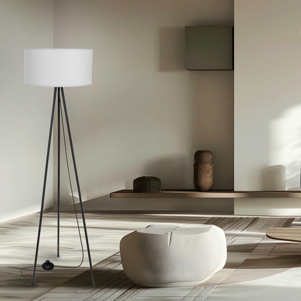 Shanti Lampa Pod³Ogowa Czarny 1X40W E27 Aba¿Ur Szary Candellux