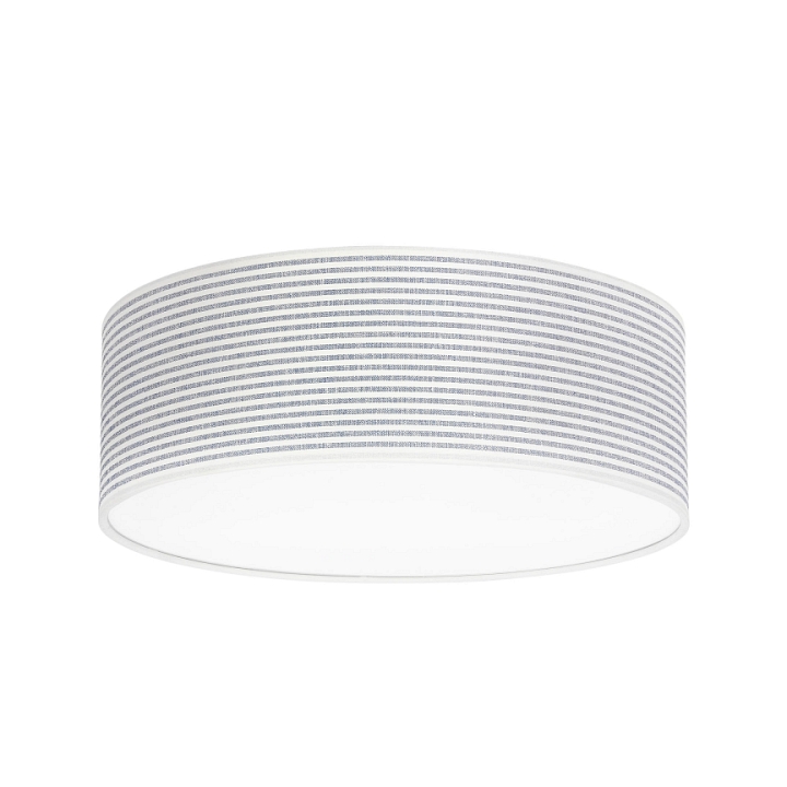 Plafon Kiddy 38 dziecięca biały tkanina wzór paski niebieskie pokój dziecka chłopca 2x40w - Candellux