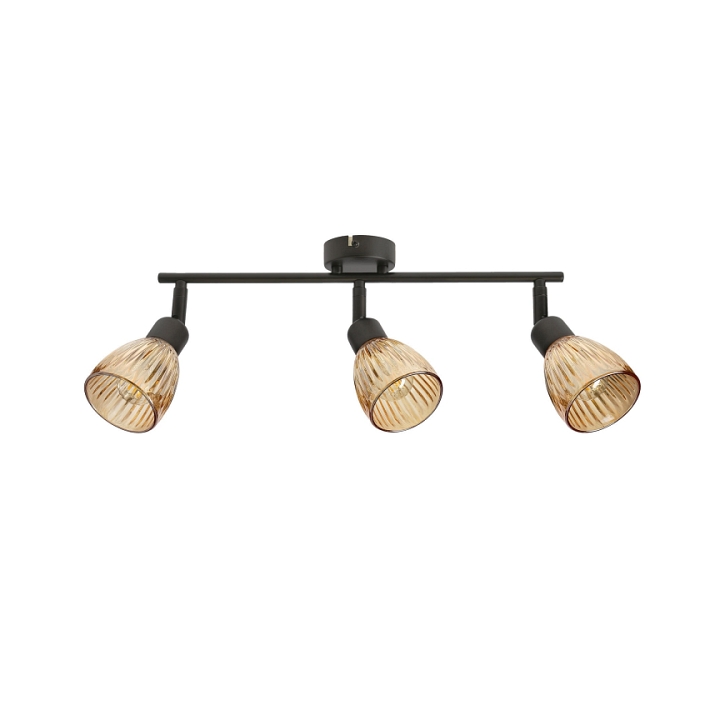 Lampa sufitowa Amcos lczarna bursztynowe 3x40w - Candellux