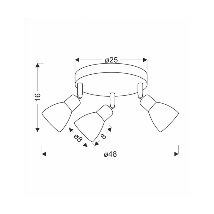 Lampa sufitowa Amcos czarna bursztynowe 3x40w - Candellux
