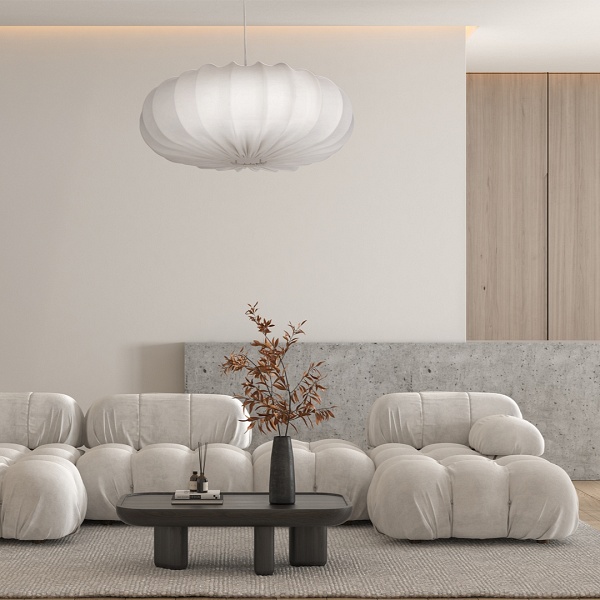 Cafee' Lampa Wisz¹Ca 66Cm Bia³Y 1X40W E27 Aba¿Ur Latte Candellux