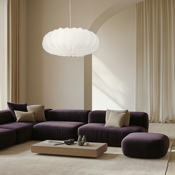 Cafee' Lampa Wisz¹Ca 66Cm Bia³Y 1X40W E27 Aba¿Ur Latte Candellux