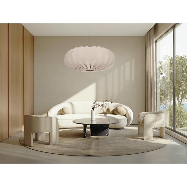 Cafee' Lampa Wisz¹Ca 66Cm Bia³Y 1X40W E27 Aba¿Ur Frappe Candellux