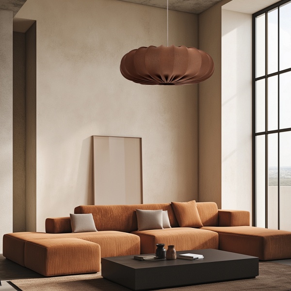 Cafee' Lampa Wisz¹Ca 66Cm Bia³Y 1X40W E27 Aba¿Ur Mokka Candellux