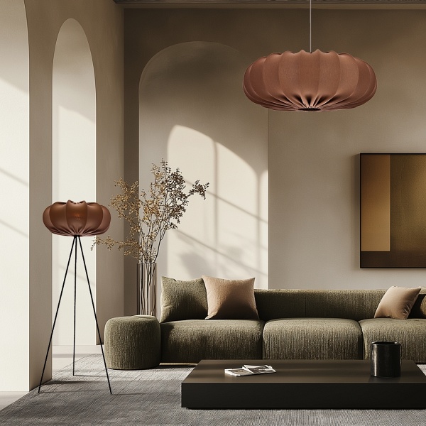 Cafee' Lampa Wisz¹Ca 66Cm Bia³Y 1X40W E27 Aba¿Ur Mokka Candellux