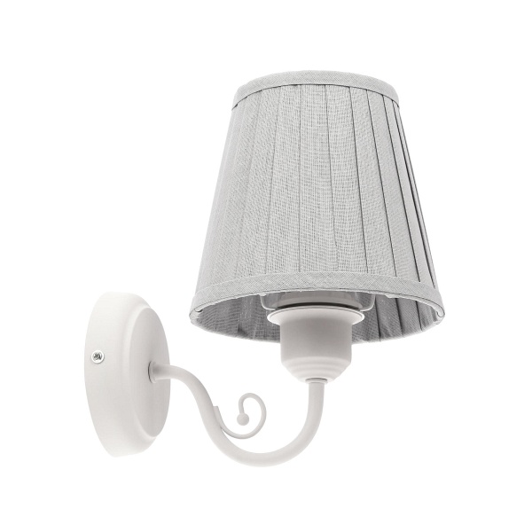 Firez Lampa Kinkiet Biały 1X40W E27 Abażur Szary Candellux