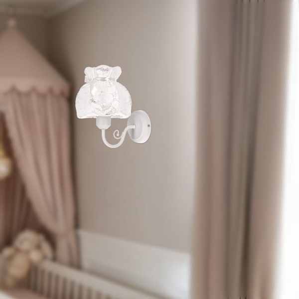 Rossini Kinkiet Biały 1X40W E27 Abażur Biały Candellux