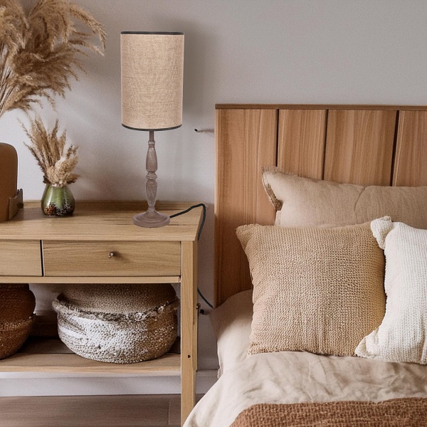 Cardinale Lampa Sto³Owa H-67 Cm Ciemny Szary 1X40 E27 Aba¿Ur Ciemny Lniany Candellux