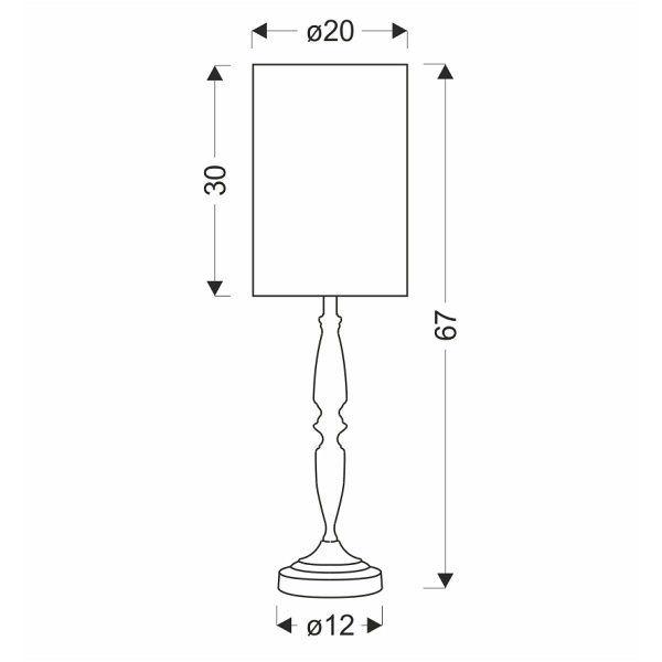 Cardinale Lampa Sto³Owa H-67 Cm Ciemny Szary 1X40 E27 Aba¿Ur Ciemny Lniany Candellux