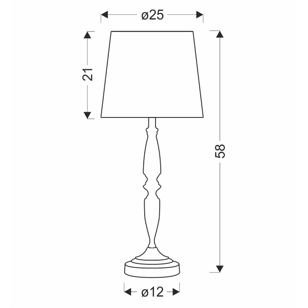 Cardinale Lampa Sto³Owa H-58 Cm Ciemny Szary 1X40 E27 Aba¿Ur Szary Candellux