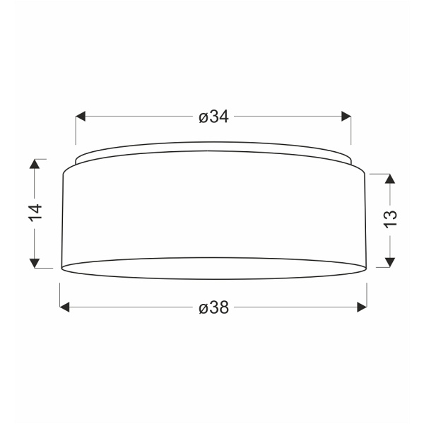 Sfondo 1 Ampla Sufitowa 38 Cm Biały 2X40W E27 Abażur Liberica Candellux