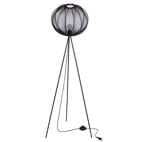 Mellow Lampa Podłogowa Czarny 1X40W E27 Abażur Mist 52 Czarny Kula Candellux