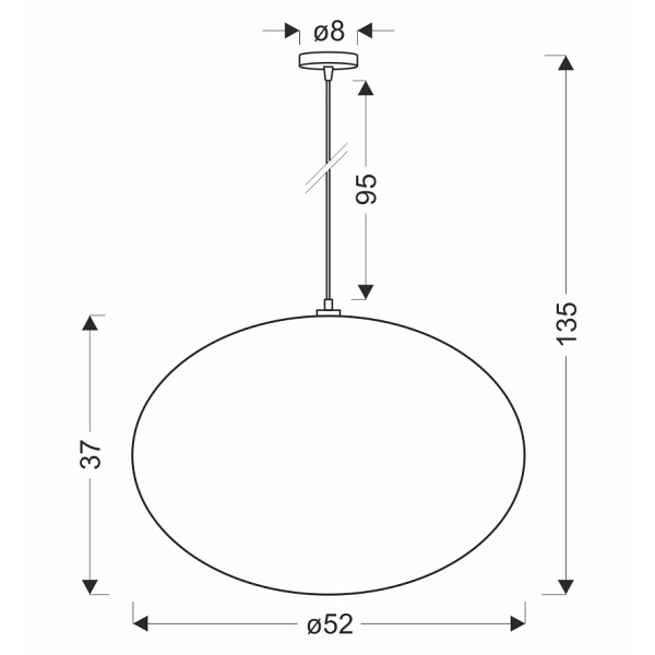 Mellow Lampa Wisząca Czarny 1X40W E27 Abażur Mist 52 Biały Kula Candellux