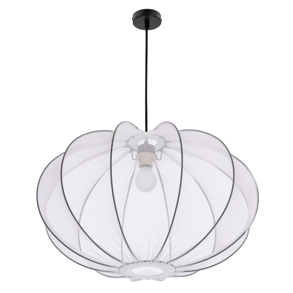 Mellow Lampa Wisząca Czarny 1X40W E27 Abażur Mist 60 Biały Kula Candellux